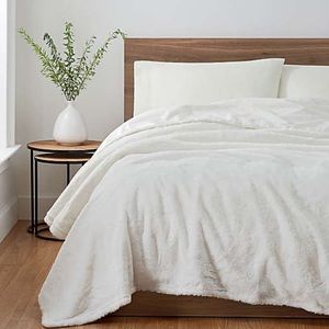 Ugg blanket king size faux rabbit in snow color